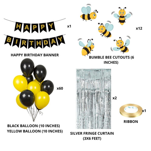 Load image into Gallery viewer, Bumble Bee Theme Balloon Decor DIY Kit (76 Pcs)
