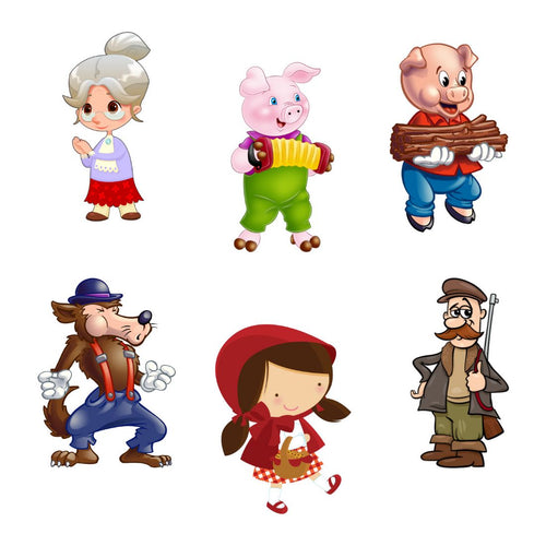 Load image into Gallery viewer, Little Red Riding Hood Theme Cutout - (6 inches/250 GSM Cardstock/Mixcolour/12Pcs)
