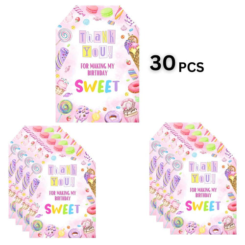 Load image into Gallery viewer, Ice Cream Theme Model 2 Birthday Favour Tags (2 x 3.5 inches/250 GSM Cardstock/Mixcolour/30Pcs)
