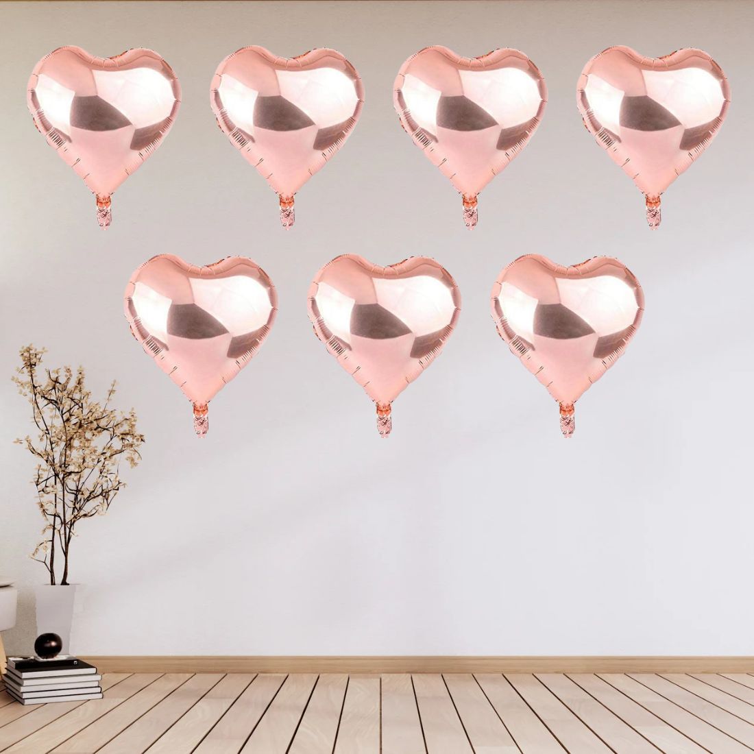Rose Gold Heart Shape Foil Balloon 5″ inch for Anniversary, Valentine Party & Birthday Party Pack of 10