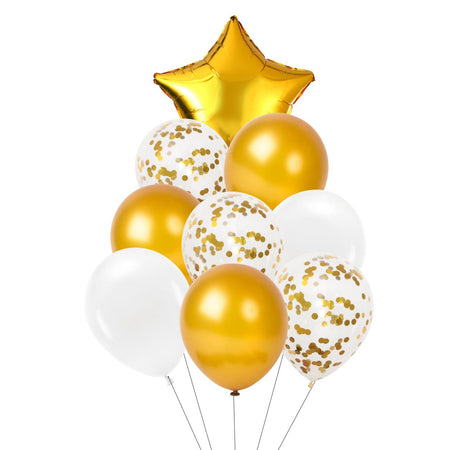 9 Pcs Set Star, Confetti &amp; Latex Balloon