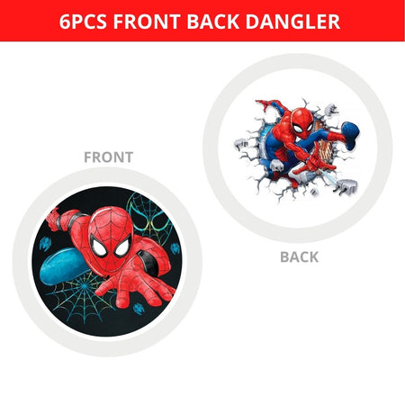Spider superhero Dangler/Wall Hanging Birthday Decoration – (6 Pieces)