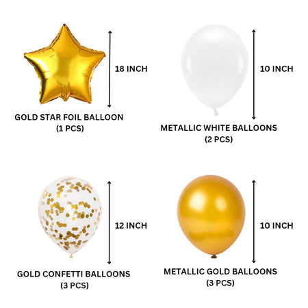 9 Pcs Set Star, Confetti &amp; Latex Balloon