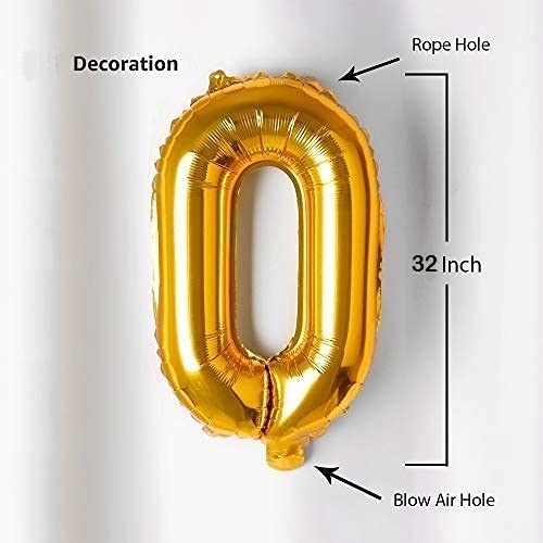 Load image into Gallery viewer, 32 Inches Number Foil Balloon, Gold Color, Number 0
