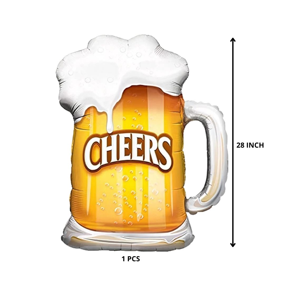 Beer Mug Cheers Foil Balloons for Bachelor’s, Birthdays &amp; Anniversaries Decorations