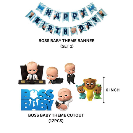 Boss Baby Girl Adventure Birthday Party Decorations - Banner, Cutouts (6 inches/250 GSM Cardstock/Mixcolour/25Pcs)