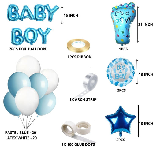 Load image into Gallery viewer, It&#39;s a Boy Theme Birthday Balloon Decoration DIY Kit (49 Pcs)
