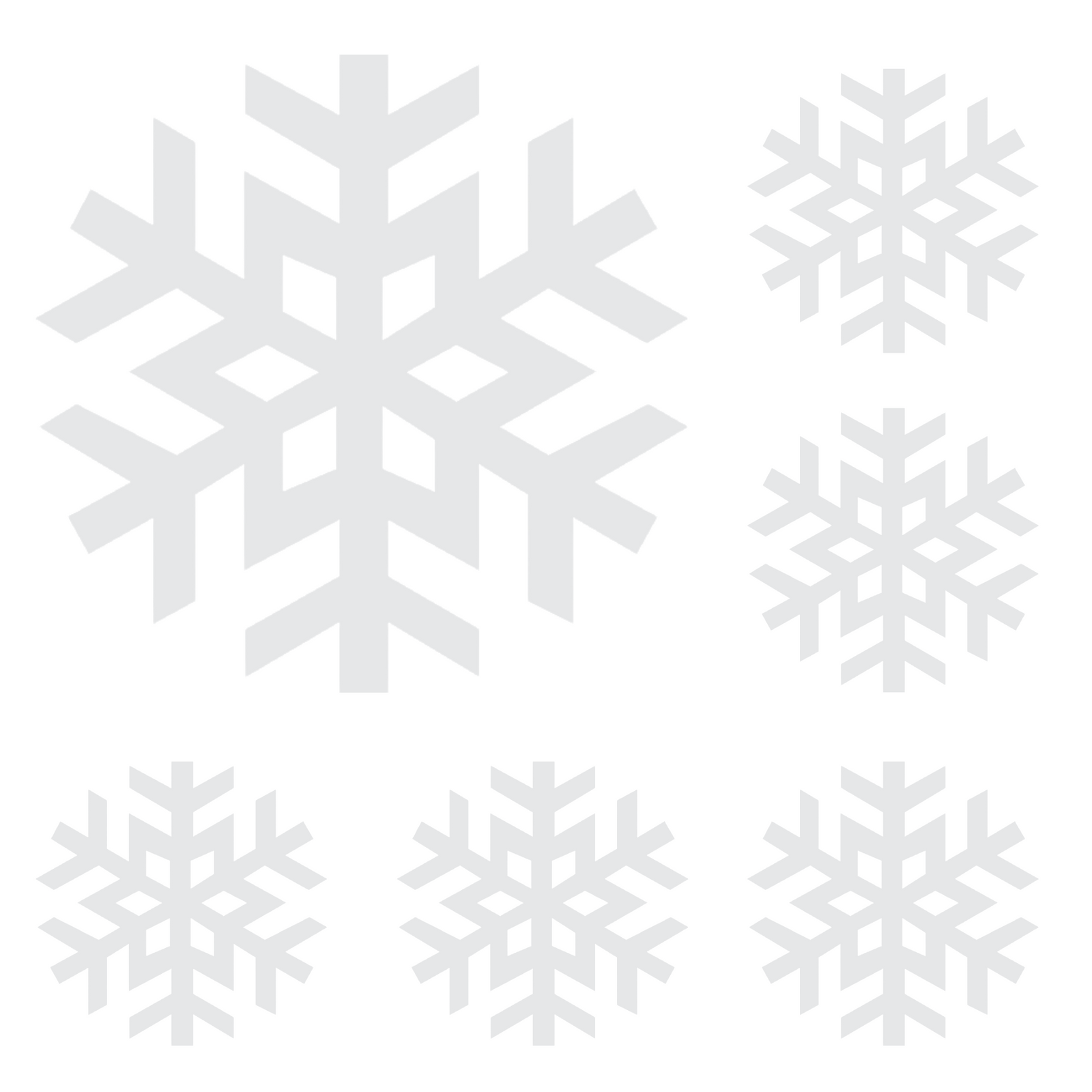 Merry Christmas Snowflake Bunting - (5.5 Inches/250 GSM Cardstock/White/6)