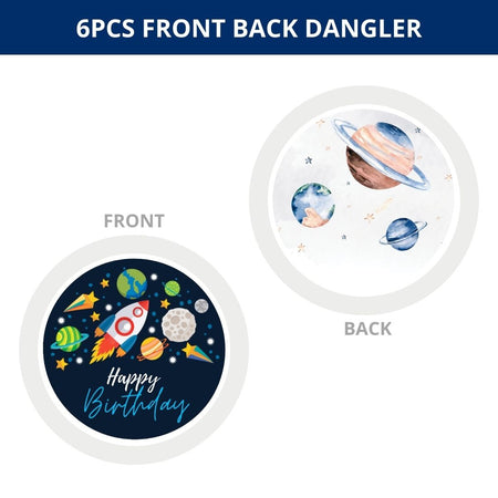 Space Dangler/Wall Hanging Birthday Decoration – (6 Pieces)