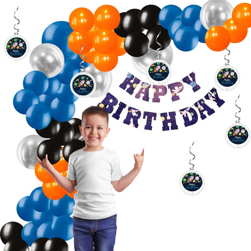 Load image into Gallery viewer, Space Theme Birthday Balloon Decoration DIY Kit (59Pcs)
