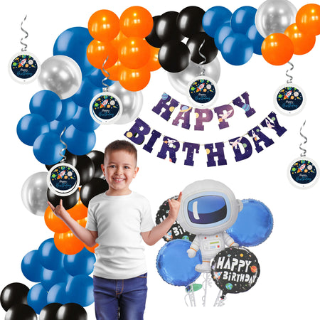 Space Theme Birthday Balloon Decoration DIY Kit (64Pcs)