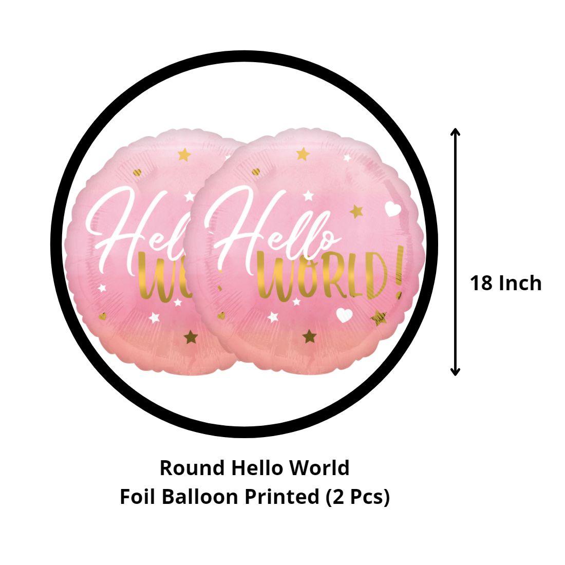 Oh Baby Pink Shower Welcome New Born Baby Decorative Foil Balloon Set of 5