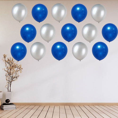 Load image into Gallery viewer, 100 Blue And Silver Assorted Metallic Balloons For Baby-Bridal Shower, Birthday And Wedding Party Decoration
