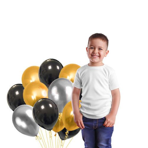 Load image into Gallery viewer, 100Pcs Black, Golden and Silver Metallic Balloons For Ballons
