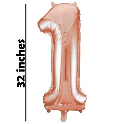 Load image into Gallery viewer, 32 Inches Number Foil Balloon, Rose Gold Color, Number 1
