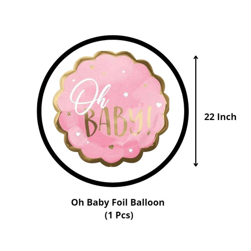 Load image into Gallery viewer, Oh Baby Pink Shower Welcome New Born Baby Decorative Foil Balloon Set of 5

