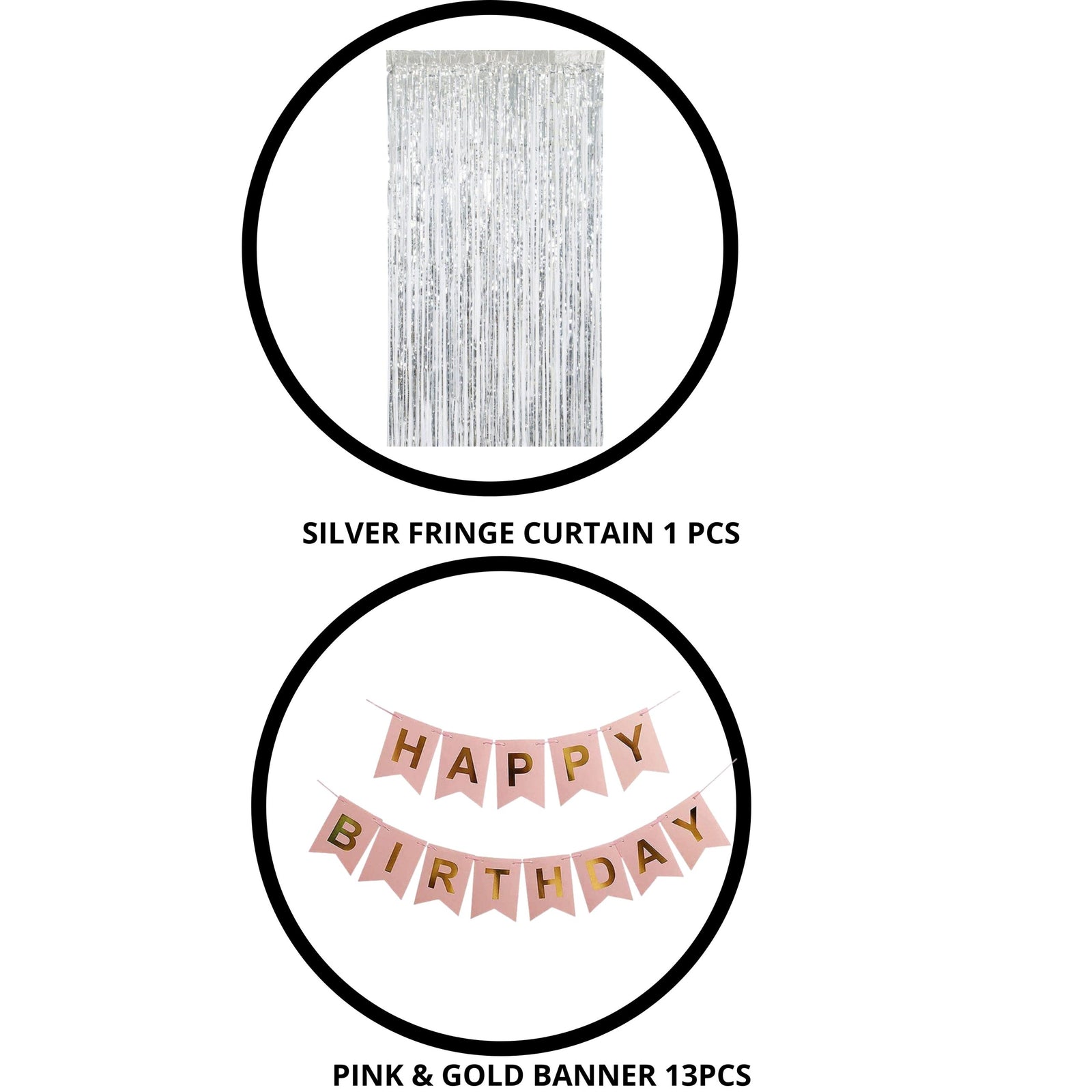 1st Birthday Decoration For Girl Happy Birthday Foil Balloon, Metallic Balloons Combo Girls Birthday Supplies (109 Pcs)