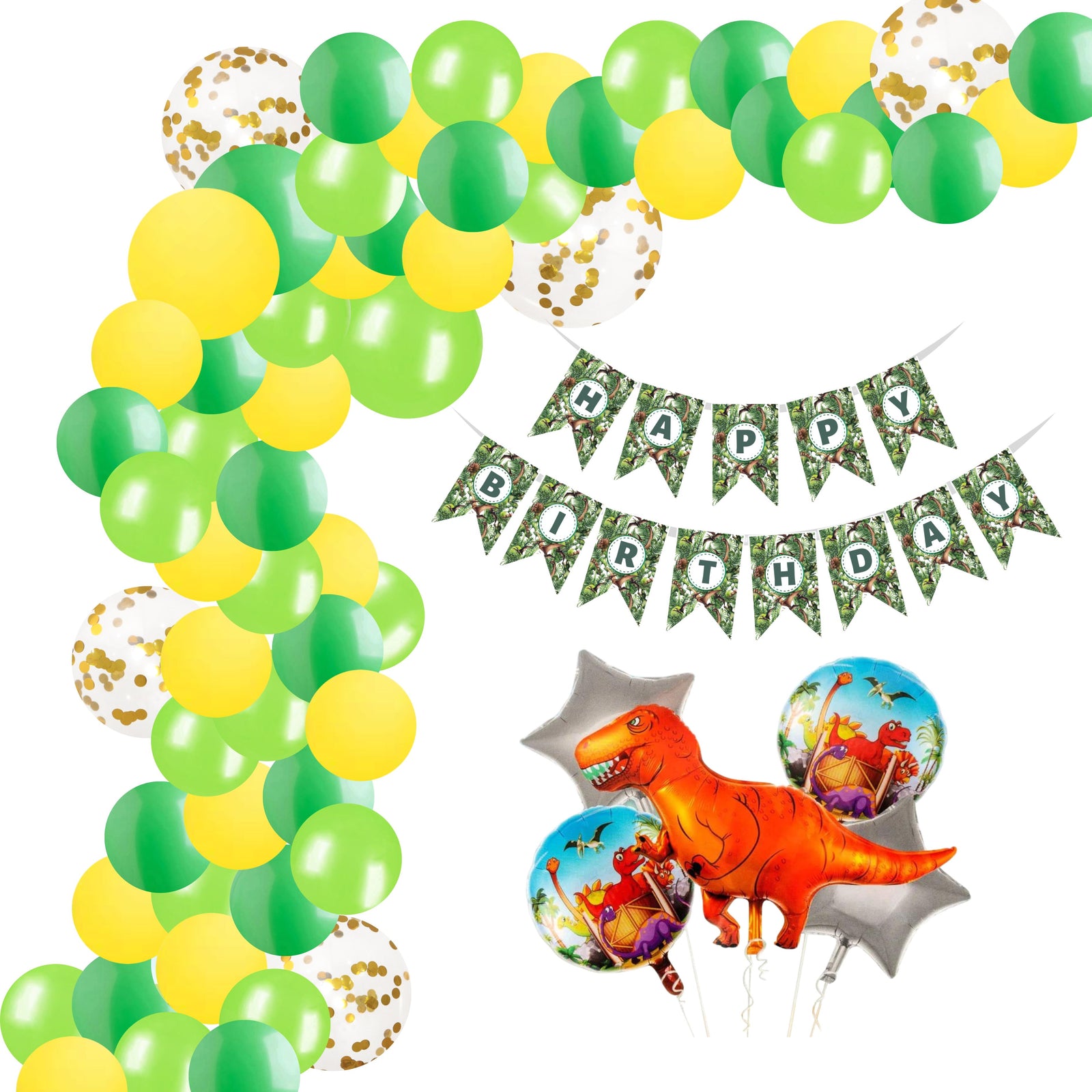 Dinosaur Theme Birthday Balloon Decoration DIY Kit (68Pcs)