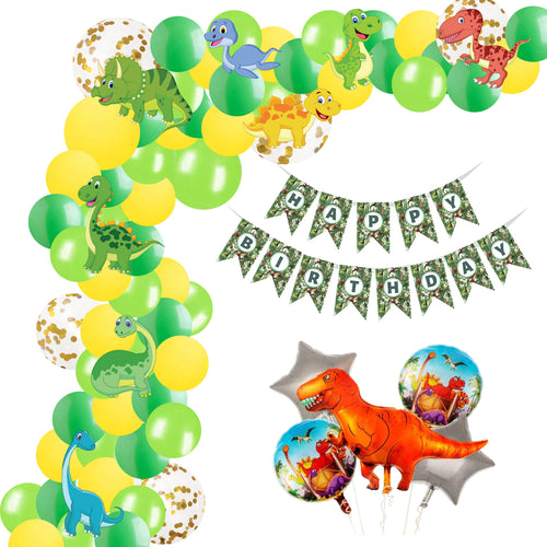Load image into Gallery viewer, Dinosaur Theme Birthday Balloon Decoration DIY Kit (80Pcs)
