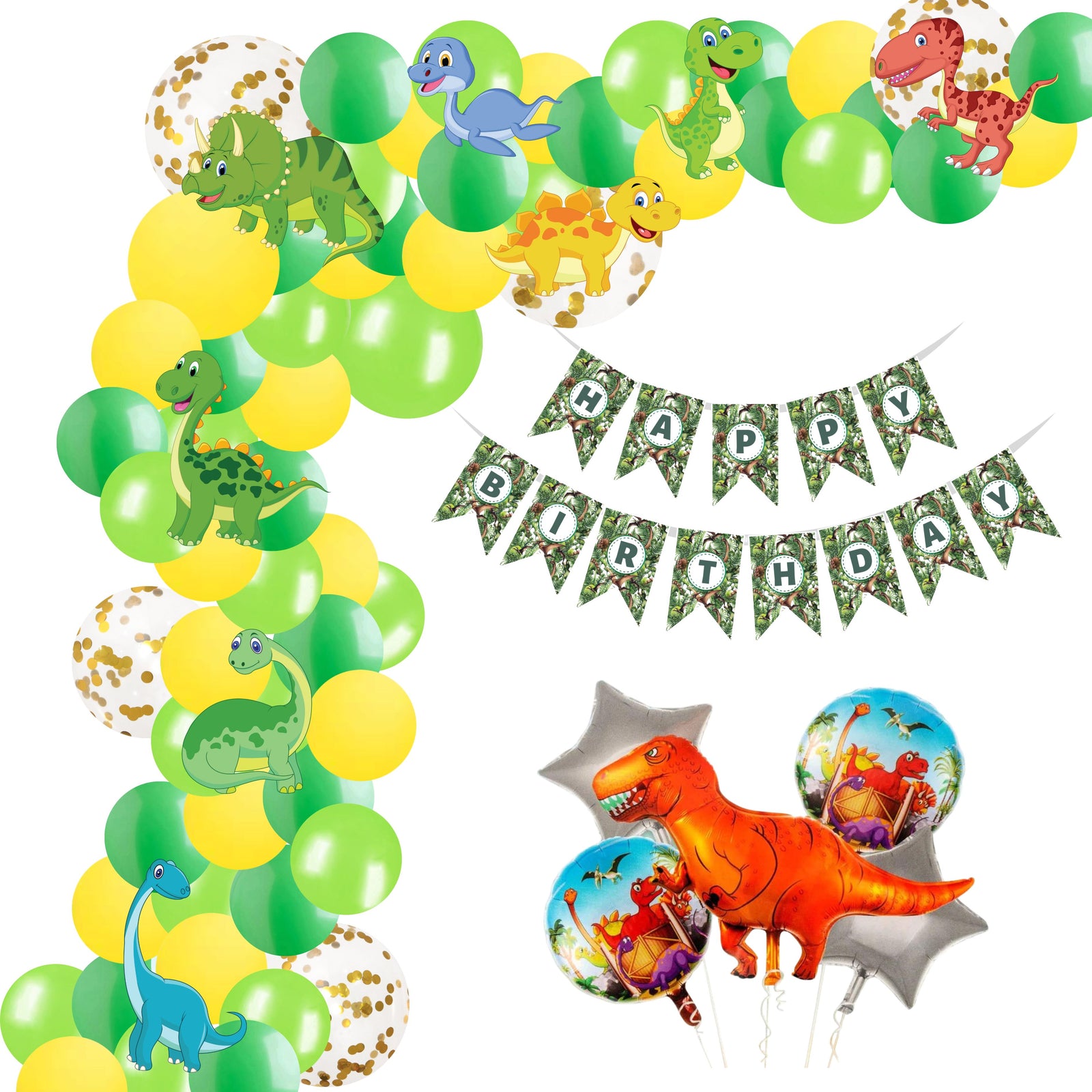Dinosaur Theme Birthday Balloon Decoration DIY Kit (80Pcs)