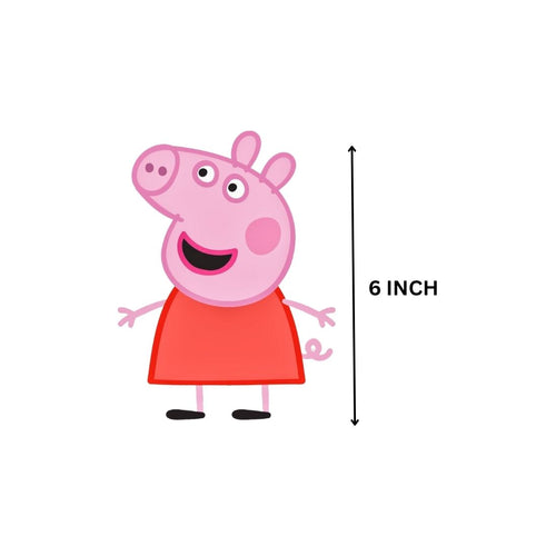 Load image into Gallery viewer, Peppa Pig Theme Birthday Cutouts (6 inches/250 GSM Cardstock/Mixcolour/12Pcs)
