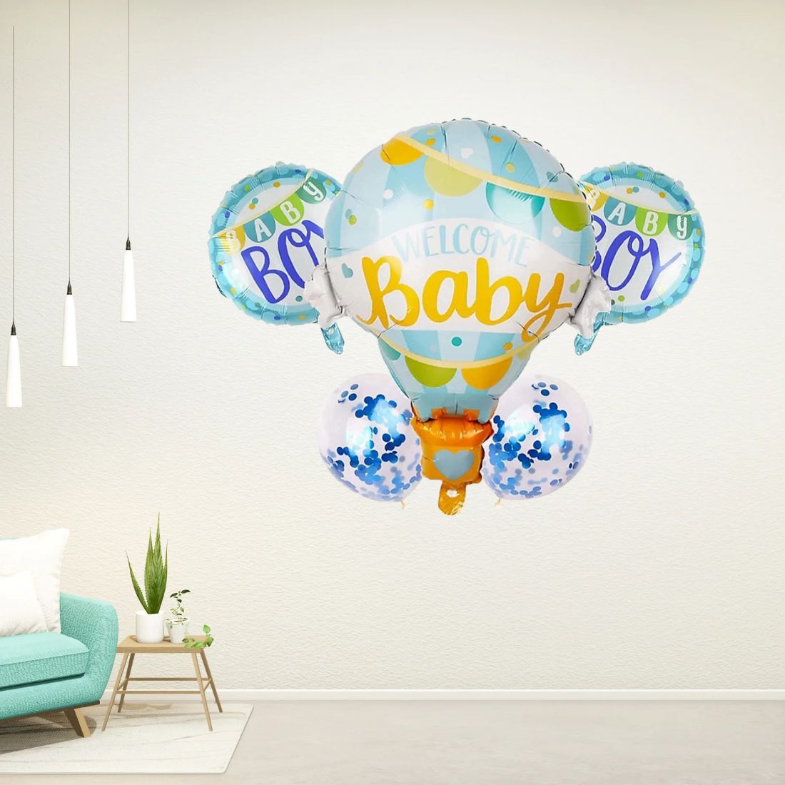 Welcome baby - 5 Balloon Bouquet