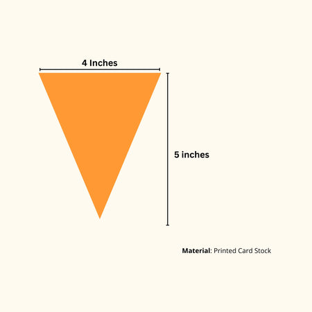 Tricolor Independence Day Bunting (5 Inches/250 GSM Cardstock/Orange , White , Green & Blue/28Pcs)