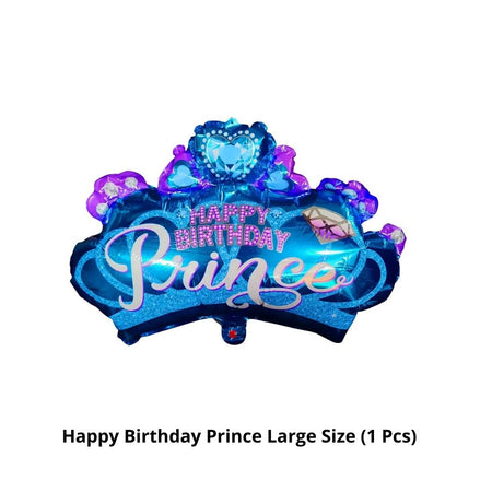 Prince Happy Birthday Foil Balloon Birthday Celebration Balloons, Birthday Theme Decoration Foil Balloon - 5 Pcs
