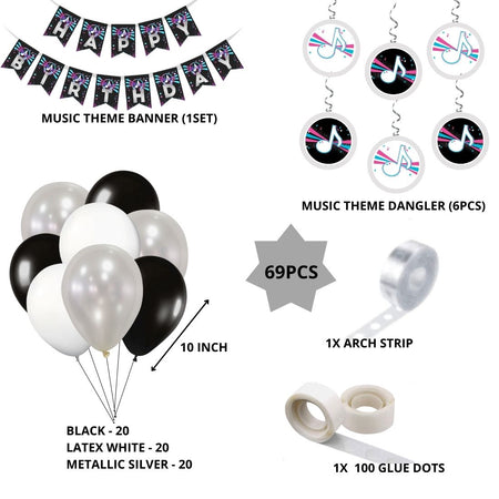 Music Theme Birthday Decoration Kit(69Pcs)