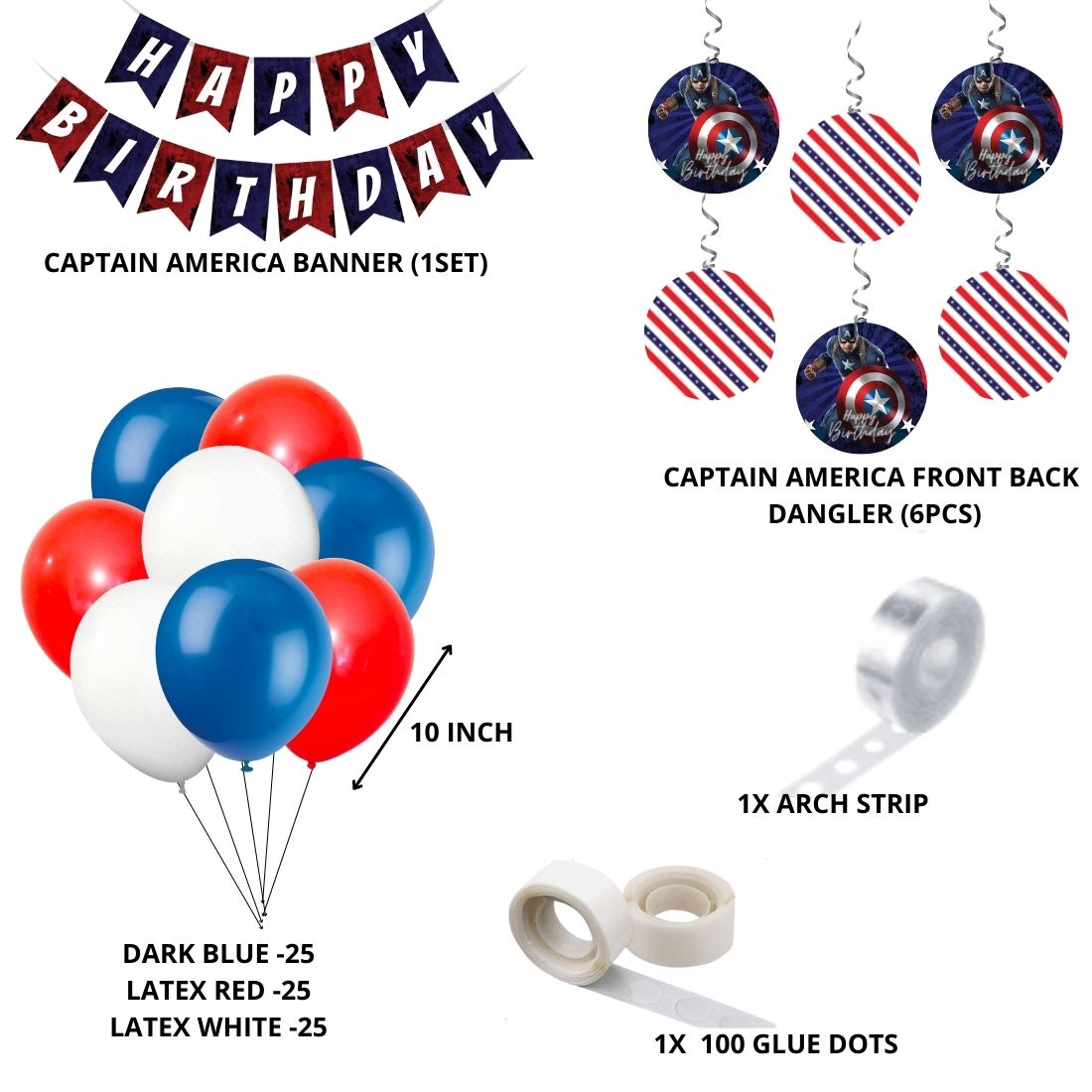 Captain America Theme Birthday Decoration Kit(84Pcs)