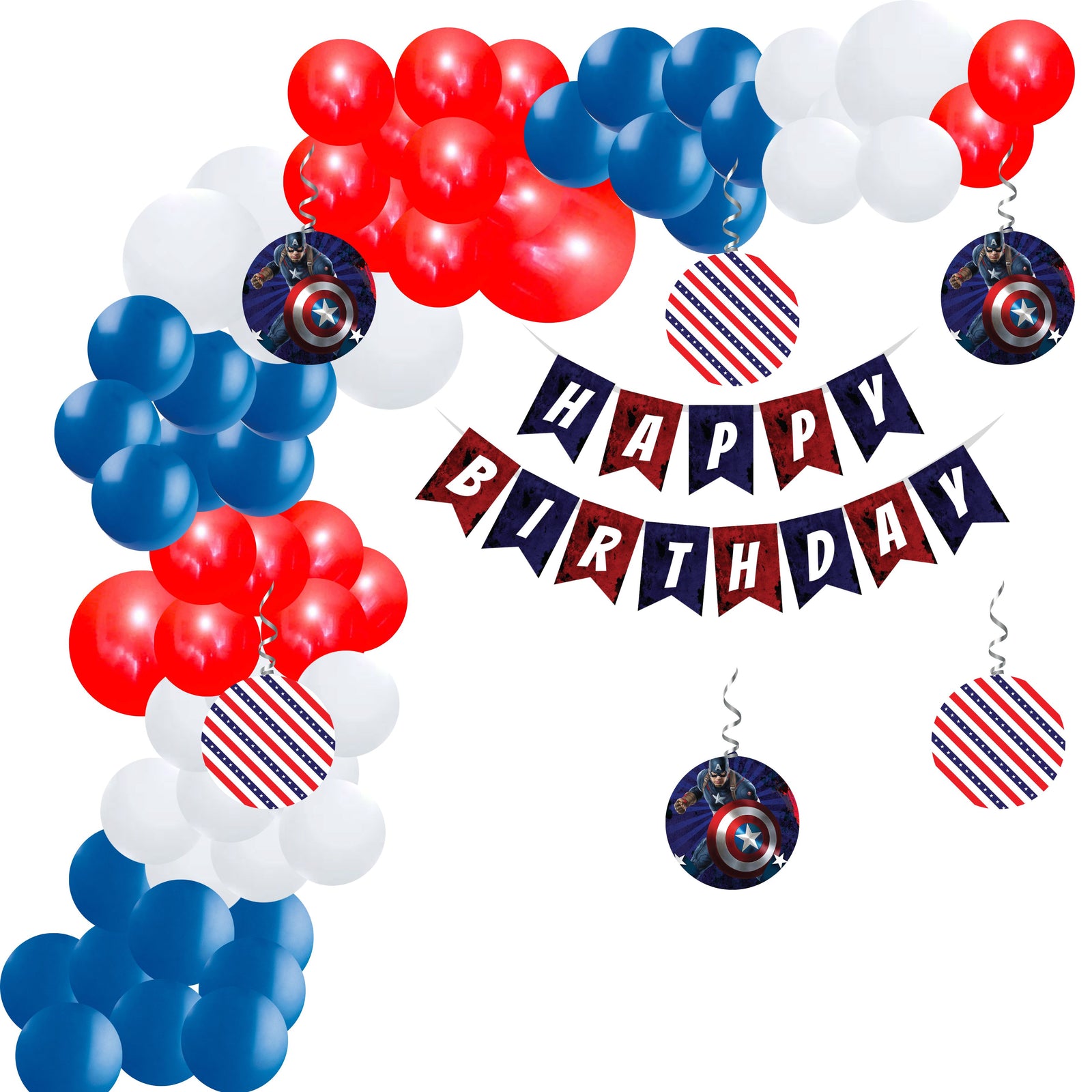 Captain America Theme Birthday Decoration Kit(84Pcs)