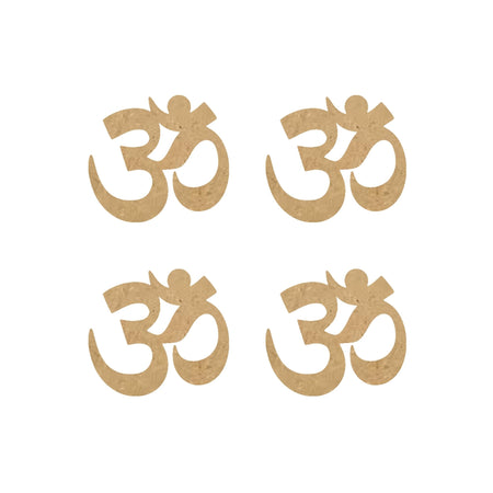 Wooden Om Shape Cutouts - Set of 4