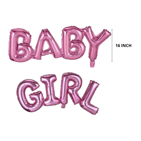 Baby Girl Foil Balloon, Birthday Decoration