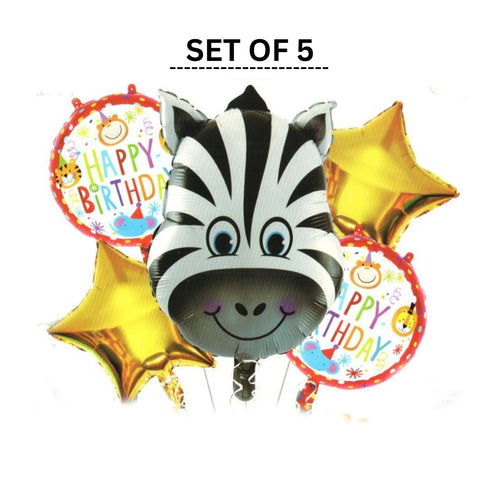 Load image into Gallery viewer, Zebra Jungle Theme Happy birthday 5 pcs
