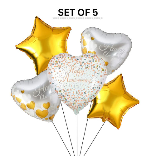 Load image into Gallery viewer, Happy Anniversary 5 pcs set Foil Balloon Party Decoration
