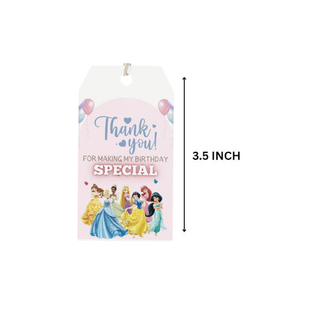 Princess Theme Birthday Favour Tags (2 x 3.5 inches/250 GSM Cardstock/Mixcolour/30Pcs)