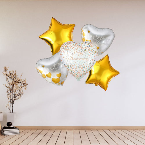 Load image into Gallery viewer, Happy Anniversary 5 pcs set Foil Balloon Party Decoration
