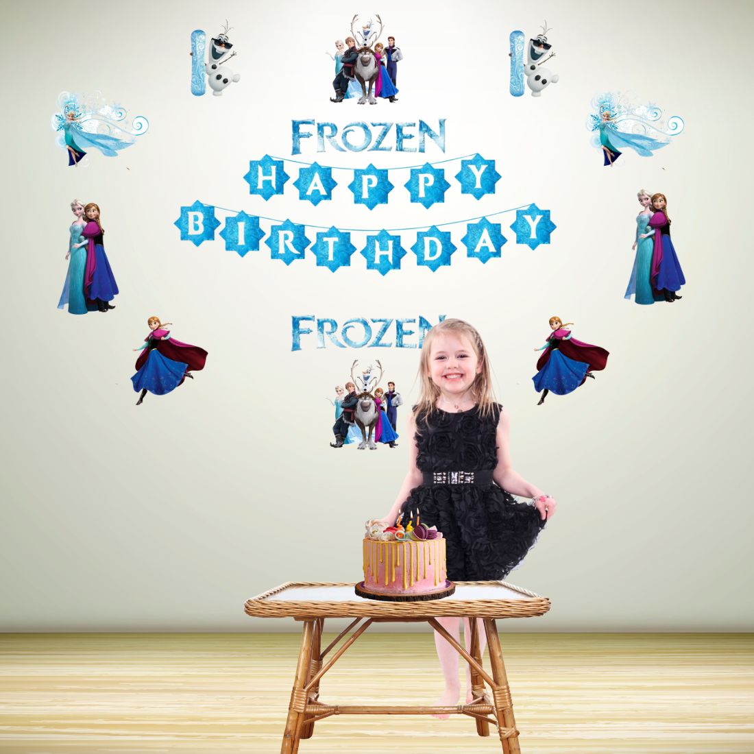 Frozen Wonderland Birthday Party Decorations - Banner,& Cutouts (6 inches/250 GSM Cardstock/Mixcolour/25Pcs)