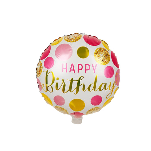 Load image into Gallery viewer, Party Decor Mall – Printed Round Shape Cake Happy Birthday Foil Balloon
