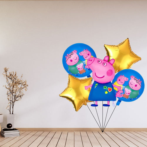 Load image into Gallery viewer, Peppa Pig Birthday Decoration Party Foil Balloon- Set of 5
