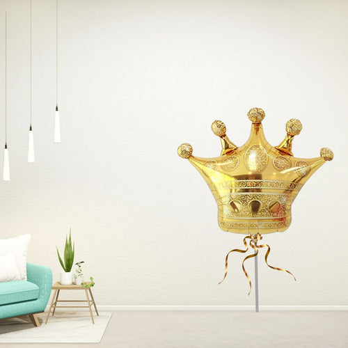 Load image into Gallery viewer, Golden Crown Foil Balloon Happy Birthday Decoration Item Prince Boy King Theme Party Decoration Foil Balloon Princess Queen Theme
