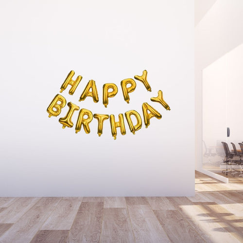 Load image into Gallery viewer, Gold Metallic Balloon, Gold Love Foil Balloon, Gold Star Foil Balloon, Gold Confetti Balloon &amp; Gold Happy Birthday Foil Balloon - (28 Pieces)
