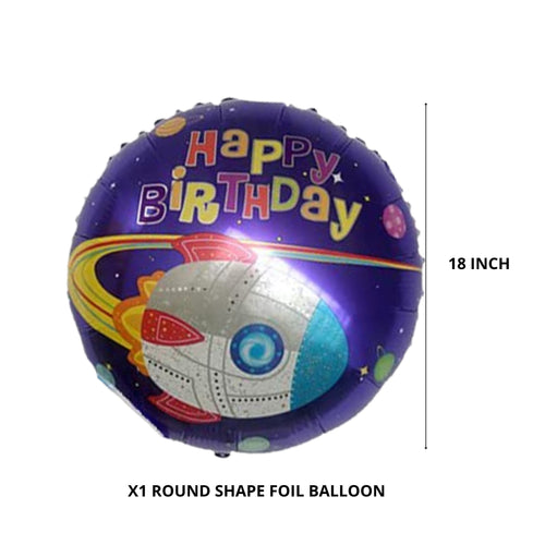 Load image into Gallery viewer, Party Decor Mall – Space Happy Birthday Foil Balloon Set for Space Theme Birthday Party – Pack of 5
