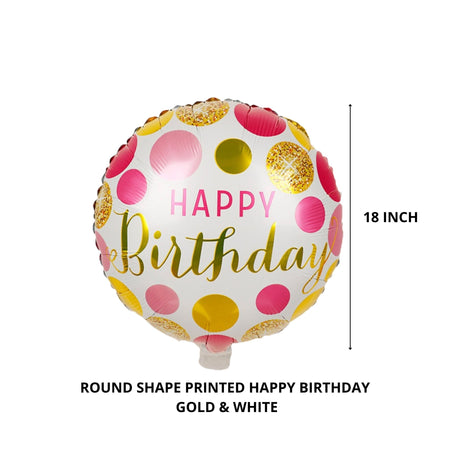 Party Decor Mall – Printed Round Shape Cake Happy Birthday Foil Balloon