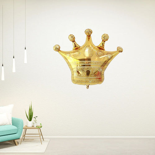 Load image into Gallery viewer, Golden Crown Foil Balloon Happy Birthday Decoration Item Prince Boy King Theme Party Decoration Foil Balloon Princess Queen Theme
