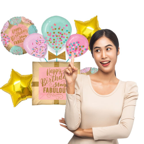 Load image into Gallery viewer, Happy Birthday Stay Fabulous Foil Balloon
