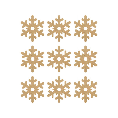 Load image into Gallery viewer, Mdf Snowflake For Christmas Decoration - Set of 9
