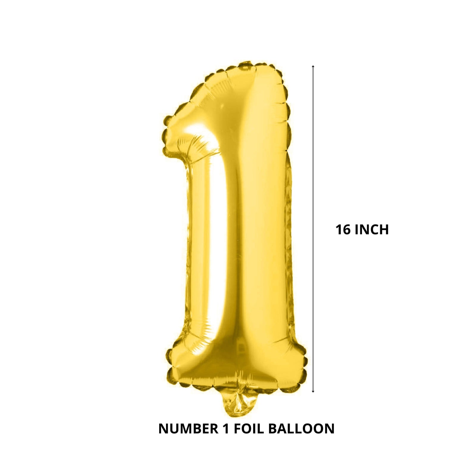 16 Inches Number Foil Balloon, Gold Color