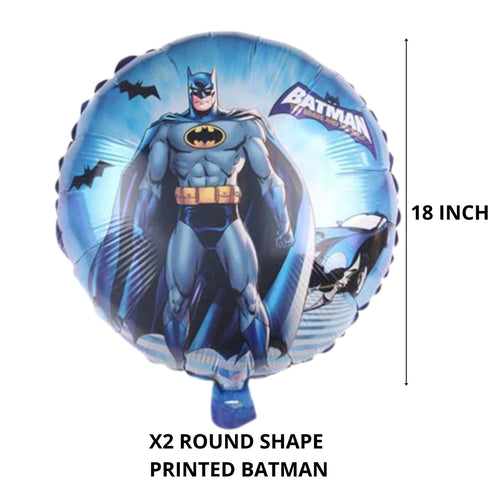 Load image into Gallery viewer, Bat Superhero Printed Theme Birthday Decoration foil Balloon ( Set of 5 ) Blue
