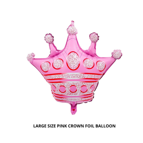 Load image into Gallery viewer, Pink Girls Princess Crown Foil Balloons Set for Girls Theme Birthday Party (set of 5)
